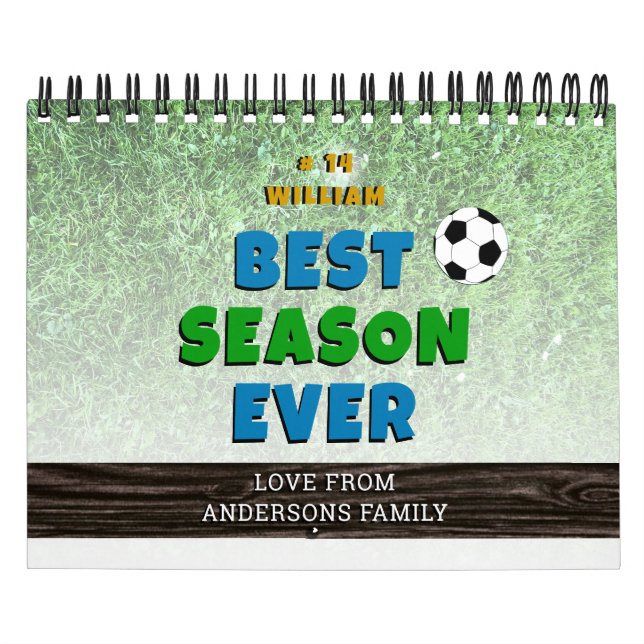 Best SEASON Ever, Soccer ball, Sports Personalized Calendar (Cover)