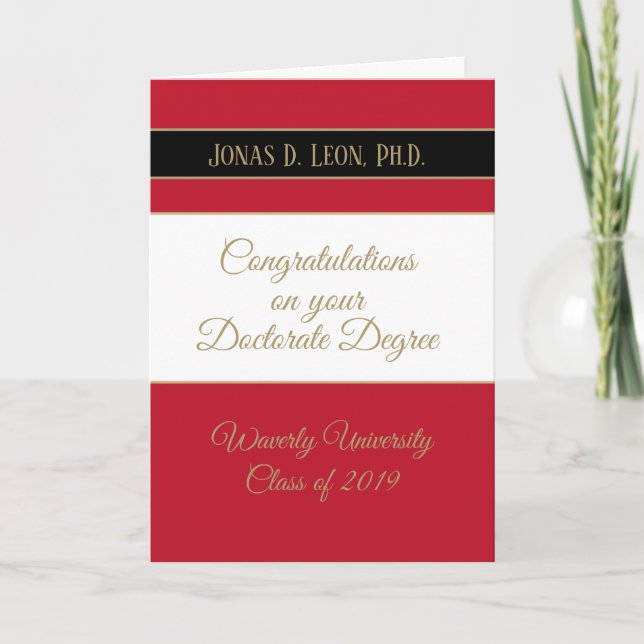 Best Seller!  Doctorate graduation card (Ph.D.) (Front)