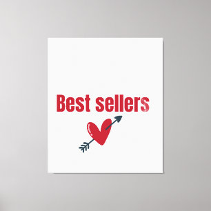 Best Sellers Valentine Heart Arrow T-Shirt Canvas Print