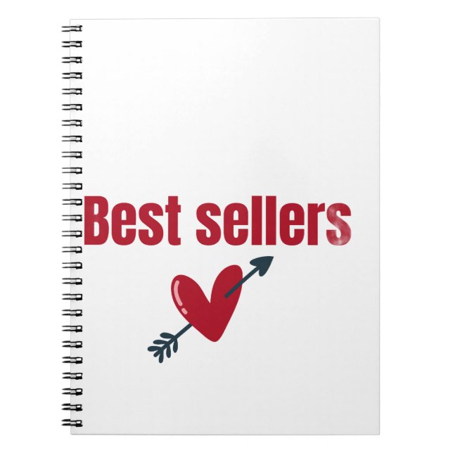 Best Sellers Valentine Heart Arrow T-Shirt Notebook (Front)