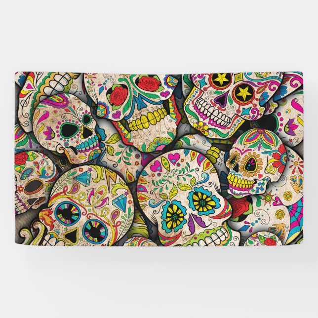 Best Selling Sugar Skull Pattern Banner (Horizontal)