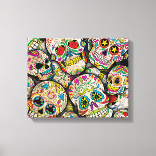Best Selling Sugar Skull Pattern Canvas Print