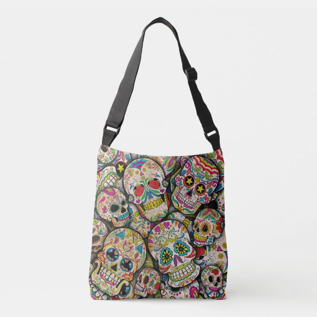 Best Selling Sugar Skull Pattern Crossbody Bag (Front)