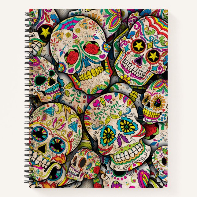 Best Selling Sugar Skull Pattern Notebook (Front)