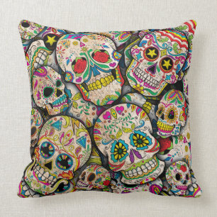 Best Selling Sugar Skull Pattern Throw Pillow
