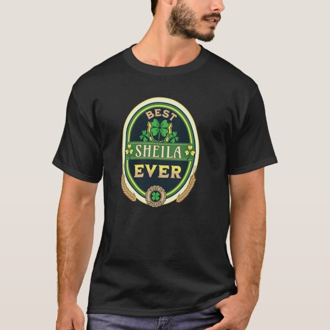 Best Sheila Ever Personal Name Irish Retro Beer La T-Shirt (Front)