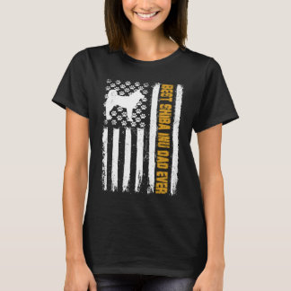 Best Shiba Inu Dog Dad Ever American Flag T-Shirt