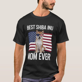 Best Shiba Inu Mom Ever 4th of July Patriotic Dog T-Shirt