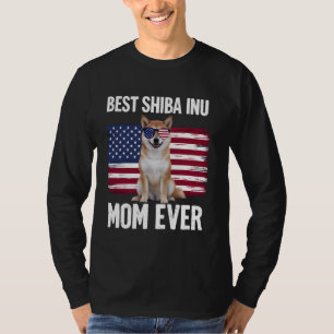 Best Shiba Inu Mom Ever 4th of July Patriotic Dog T-Shirt
