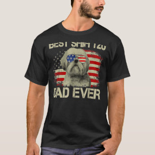 Best Shih Tzu Dad Ever  Dog  American Flag  1 T-Shirt