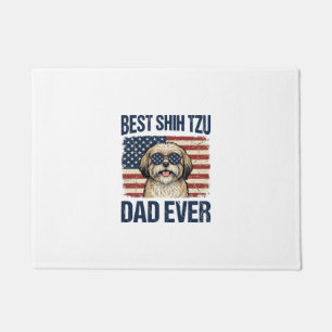 Best Shih Tzu Dad Ever Patriotic Dog Doormat