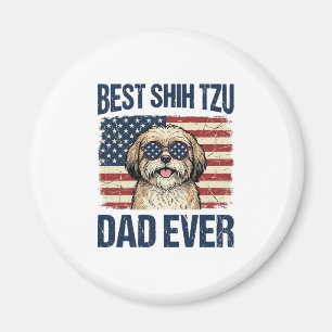 Best Shih Tzu Dad Ever Patriotic Dog Magnet