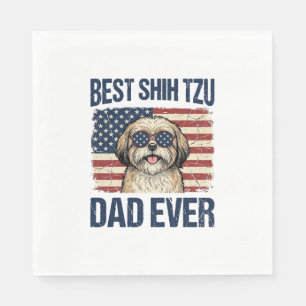 Best Shih Tzu Dad Ever Patriotic Dog Napkin