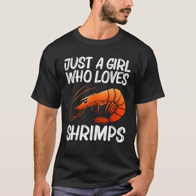 Best Shrimp Design For Girls Mom Prawn Animal Seaf T-Shirt (Front)