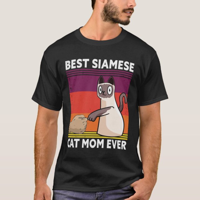 Best Siamese Cat Mom Ever  Cat T-Shirt (Front)