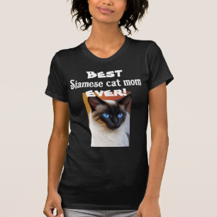 Best Siamese cat mom ever! fun black t-shirt