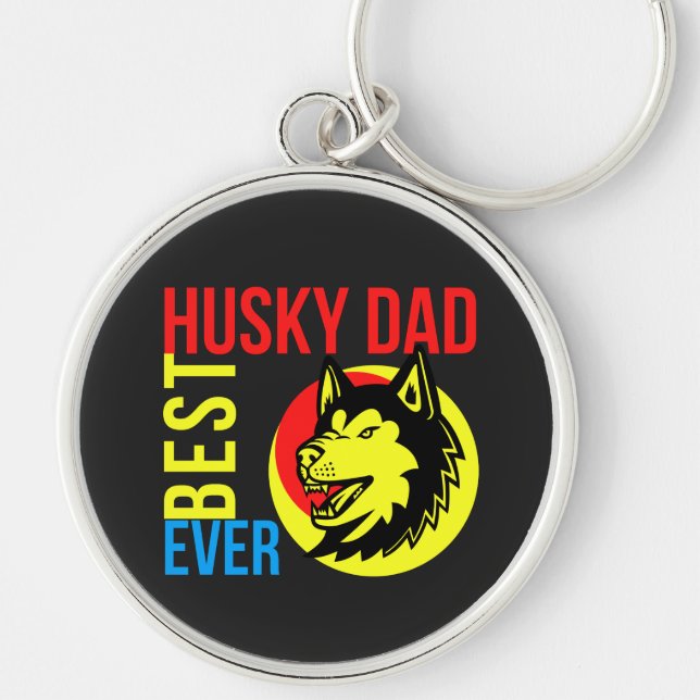 Best Siberian Husky Dad Ever, Dog Dad  Keychain (Front)