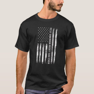 Best Siberian Husky Dad Ever Dog Usa Flag Patriot T-Shirt