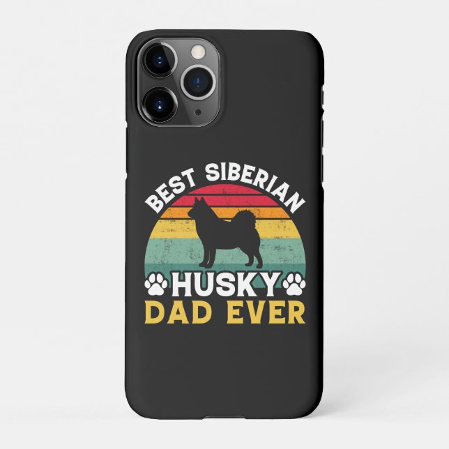 Best Siberian Husky Dad Ever, Father's Day Tribute iPhone Case (Back)