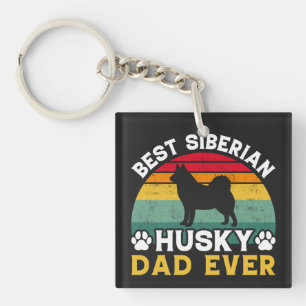 Best Siberian Husky Dad Ever, Father's Day Tribute Keychain