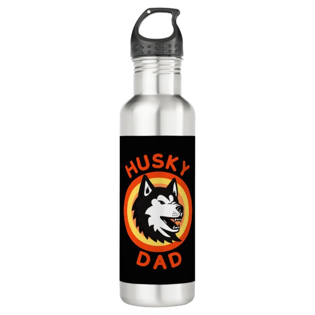Best Siberian Husky Dad, Husky Dog Lovers Gift 710 Ml Water Bottle (Front)