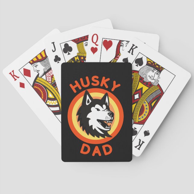 Best Siberian Husky Dad, Husky Dog Lovers Gift Playing Cards (Back)
