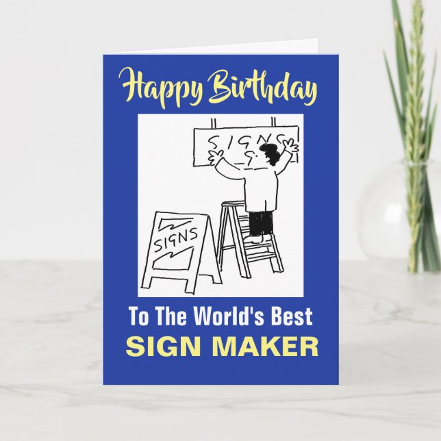 Best Sign Writer or Sign Maker Card (Front)