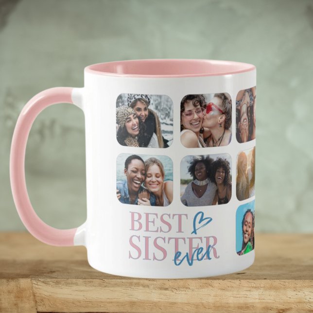 Best Sister Ever 14 Photo Collage  Mug (Creator Uploaded)