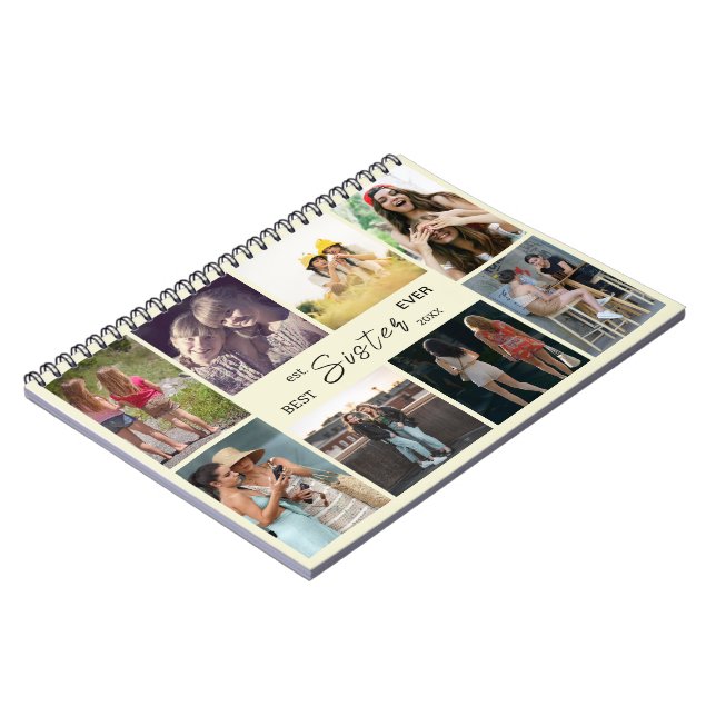 Best Sister Ever – 8 Photo Collage Notebook (Left Side)
