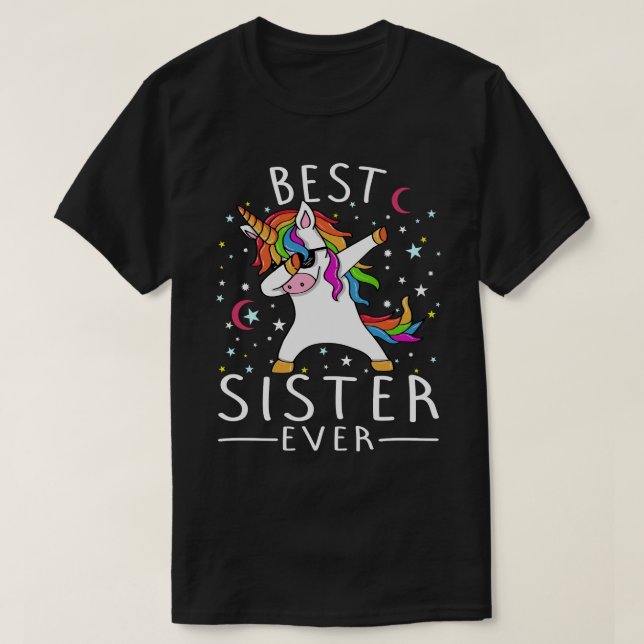 Best sister Ever Dabbing Unicorn  T-Shirt (Design Front)