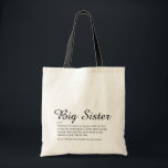 Best Sister Ever Definition Black and White Script Tote Bag<br><div class="desc">Personalise for your special sister or hermana (little or big) to create a unique gift. A perfect way to show her how amazing she is every day. Designed by Thisisnotme©</div>