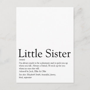 Best Sister Ever Definition Fun Modern Postcard