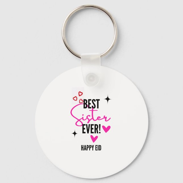 Best Sister Ever Happy Eid Keychain (Front)