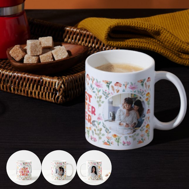 Best Sister Ever Mug - Celebrate Mom with flowers  (Mother's Day Mug,
Best Mom Ever Mug,
Personalized Mug,
Wildflower Mug,
Mom Gift,
Mother's Day G)
