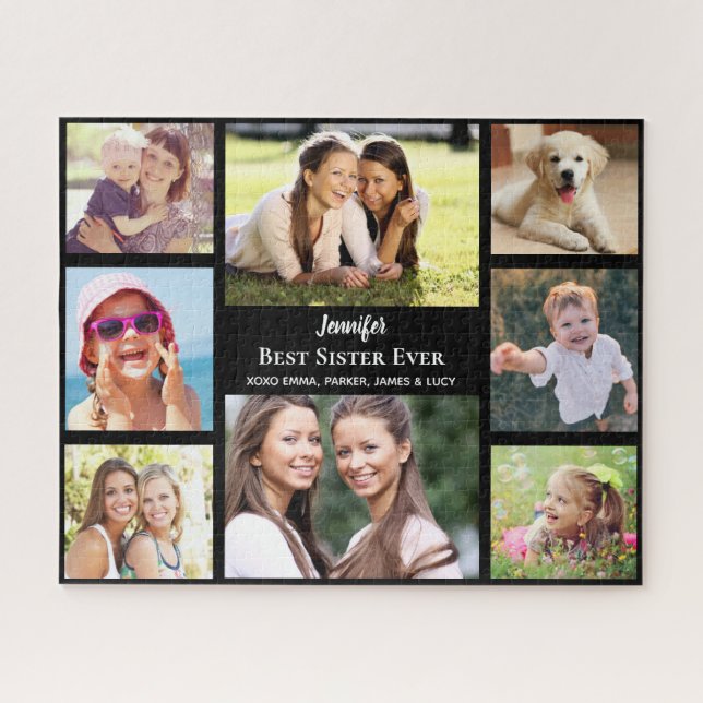 Best Sister Ever Personalized Photo Collage Jigsaw Puzzle (Horizontal)