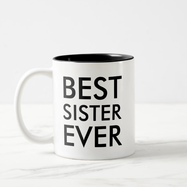 Best Sister Ever | Valentine's Day Gift Two-Tone Coffee Mug (Left)