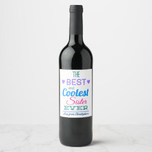 Best Sister Ever Wine Label