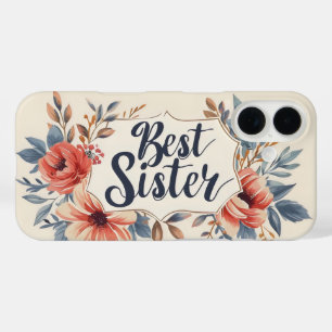 Best Sister Flower Frame iPhone 16 Case