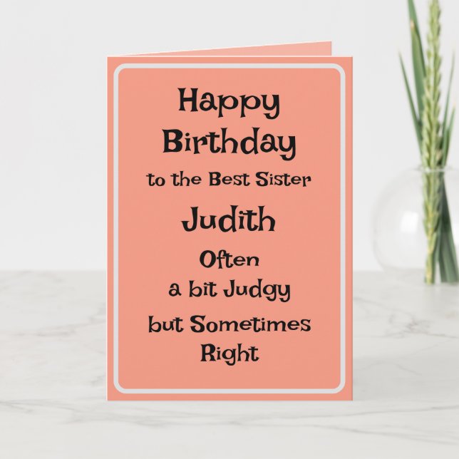 Best Sister Funny Birthday Card (Front)