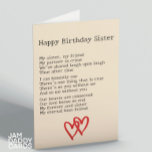 Best Sister In The World Poem Birthday Card<br><div class="desc">“My sister,  my friend”
Beautiful poem about a super special sister</div>