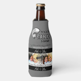 Best Sister, Monogram Custom: Black & White Theme Bottle Cooler