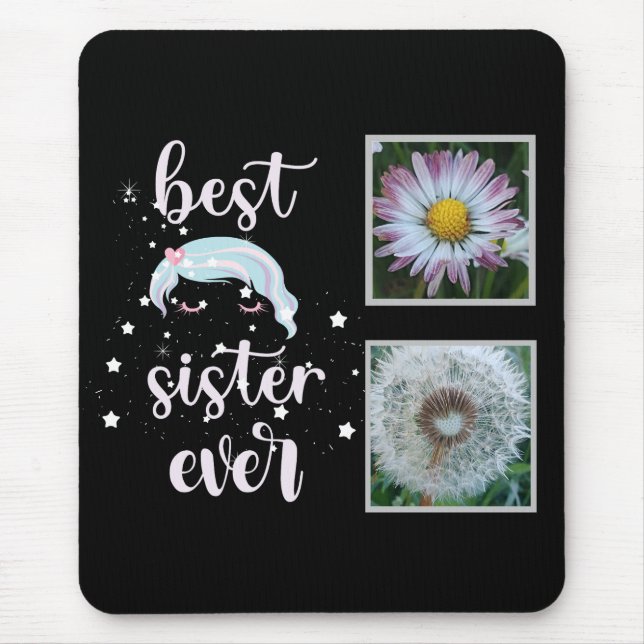 Best Sister Photo Template Mouse Pad (Front)