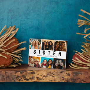 Best Sister Script Collage Photo & Names Plaque