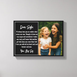 Best Sister Script Photo Collage Canvas Print