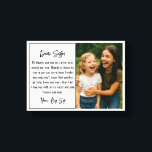 Best Sister Script Photo Collage Canvas Print<br><div class="desc">Celebrate your unbreakable bond with this elegant Best Sister script photo collage canvas print. Featuring your favourite photos and the heartfelt “Best Sister” script, this personalized wall art is the perfect way to say "I love you" in a meaningful and lasting way. Add your names, dates, or a special message...</div>