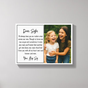 Best Sister Script Photo Collage Canvas Print
