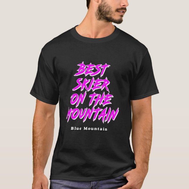 Best Skier on the Mountain Blue Mountain Casual Lo T-Shirt (Front)
