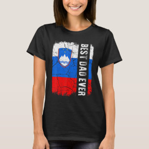 Best Slovenian Dad Ever Slovenia Flag Father's Day T-Shirt