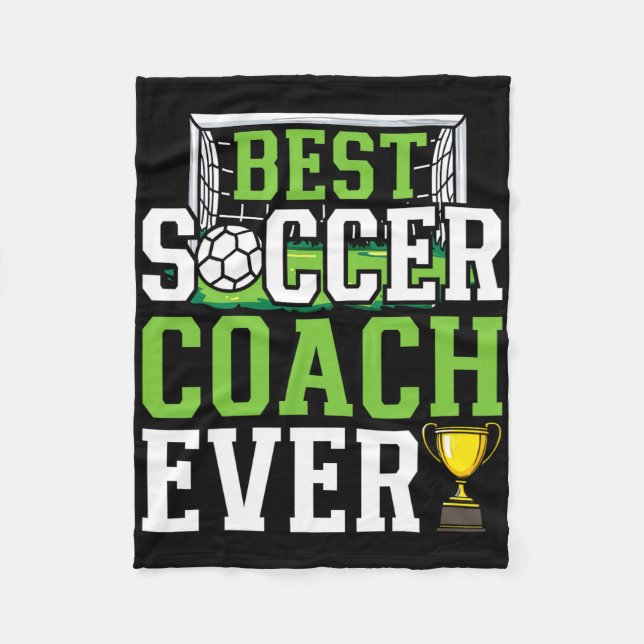 Best Soccer Coach Ever Funny Trainer  Fleece Blanket (Front)