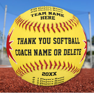 Best Softball Coach Gifts, Your Colours and Text